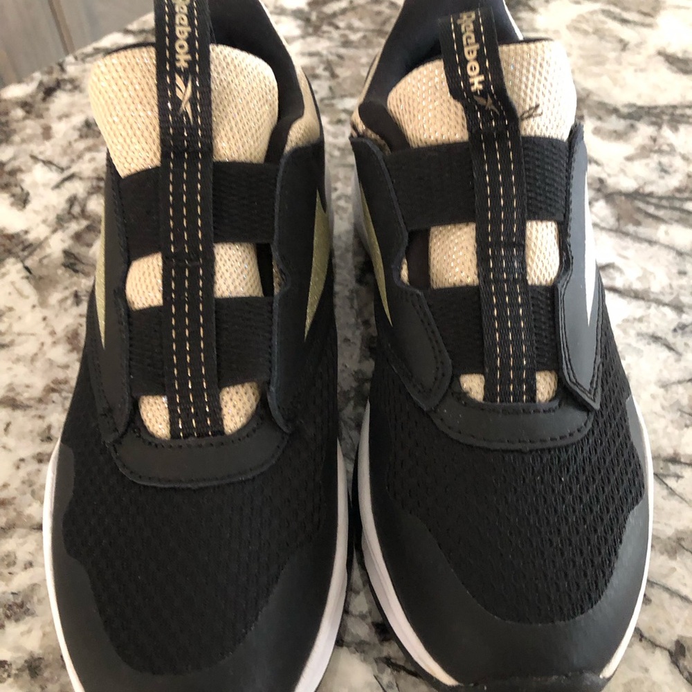 Reebok Kids Black and Cream Sneakers